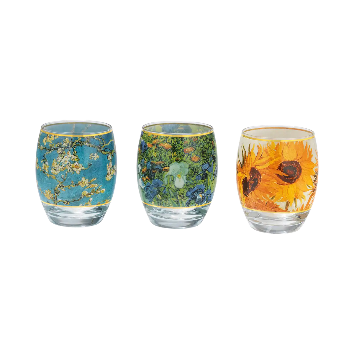 Vincent van Gogh 3 Teelichtgläser mit Künstlermotiven im Set