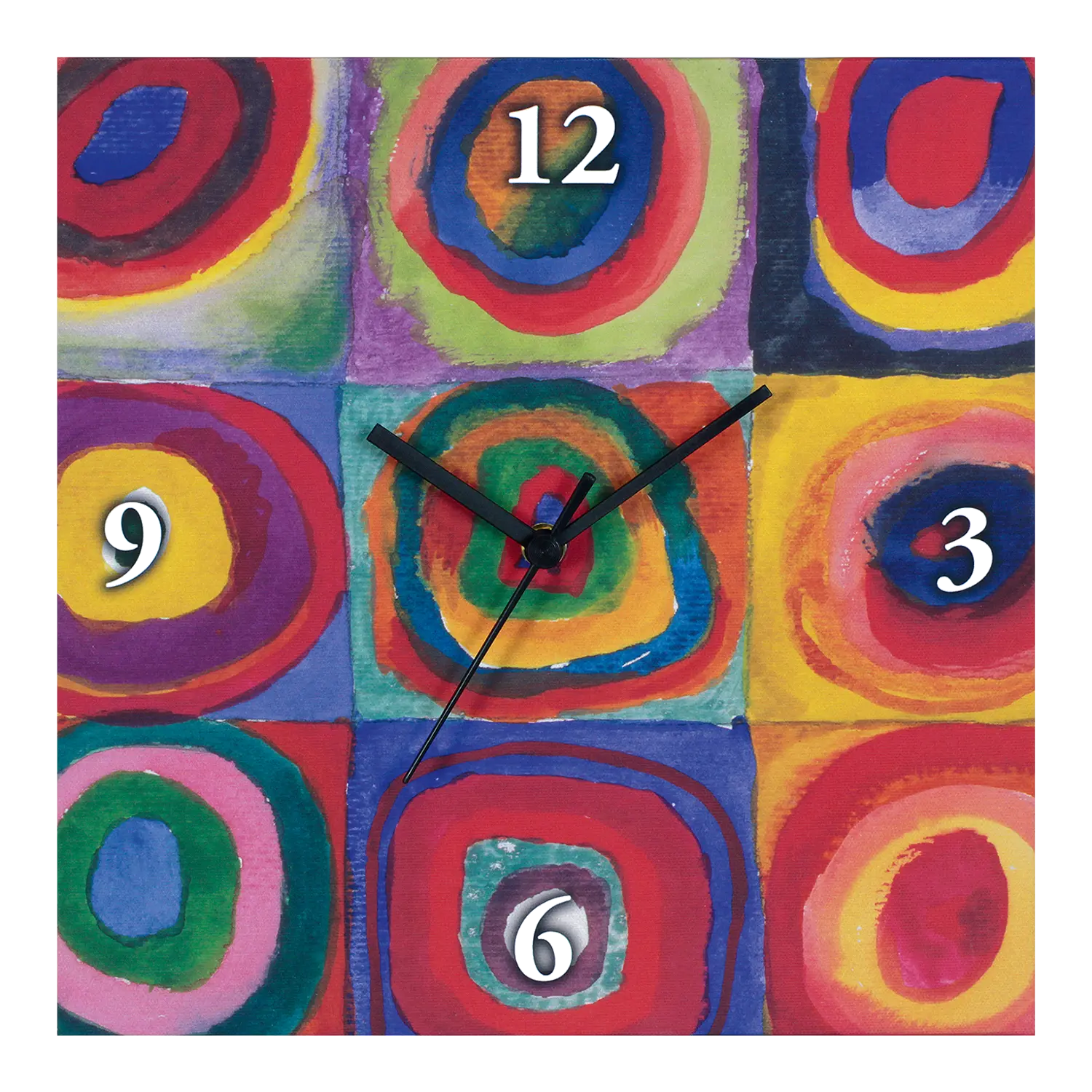 Wanduhr "Farbstudie Quadrate"
