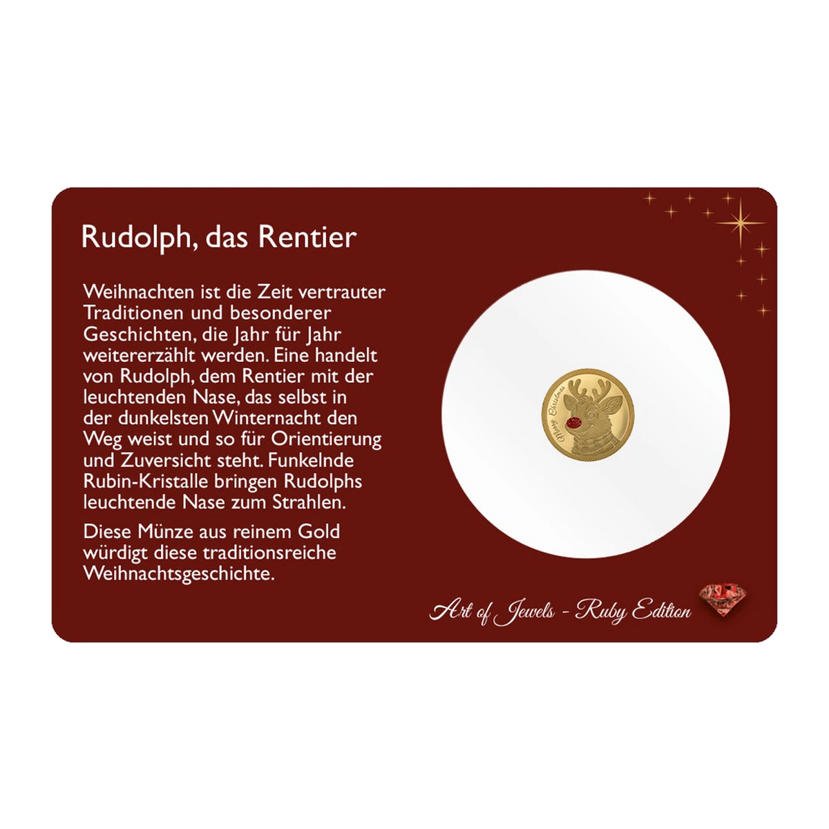 Weihnachtsgoldmünze Rudolph, Zertifikat